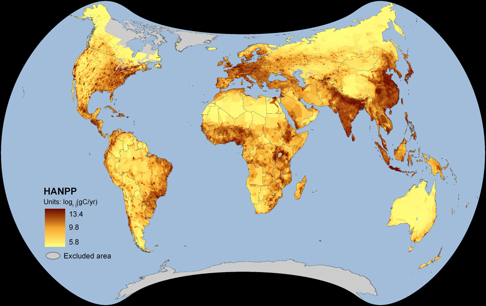 NPP world map, projected to Strebe 1995 Projection.