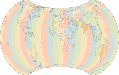 Strebe 1995 time zones