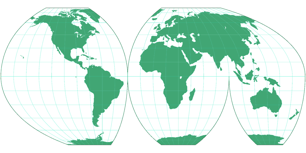 McBryde-Thomas Flat-Polar Quartic (interrupted) Silhouette Map