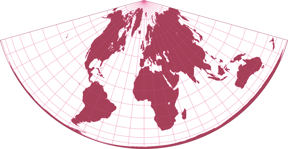 CM Lambert Equal-Area Conic Silhouette Map