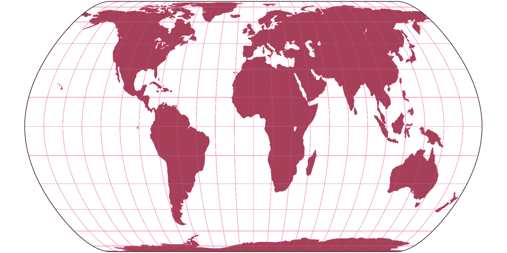 Snyder Minimum Error Flat-Pole Silhouette Map