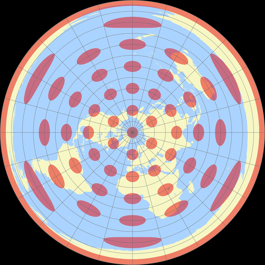 License Info Azimuthal Equidistant Projection (polar aspect)