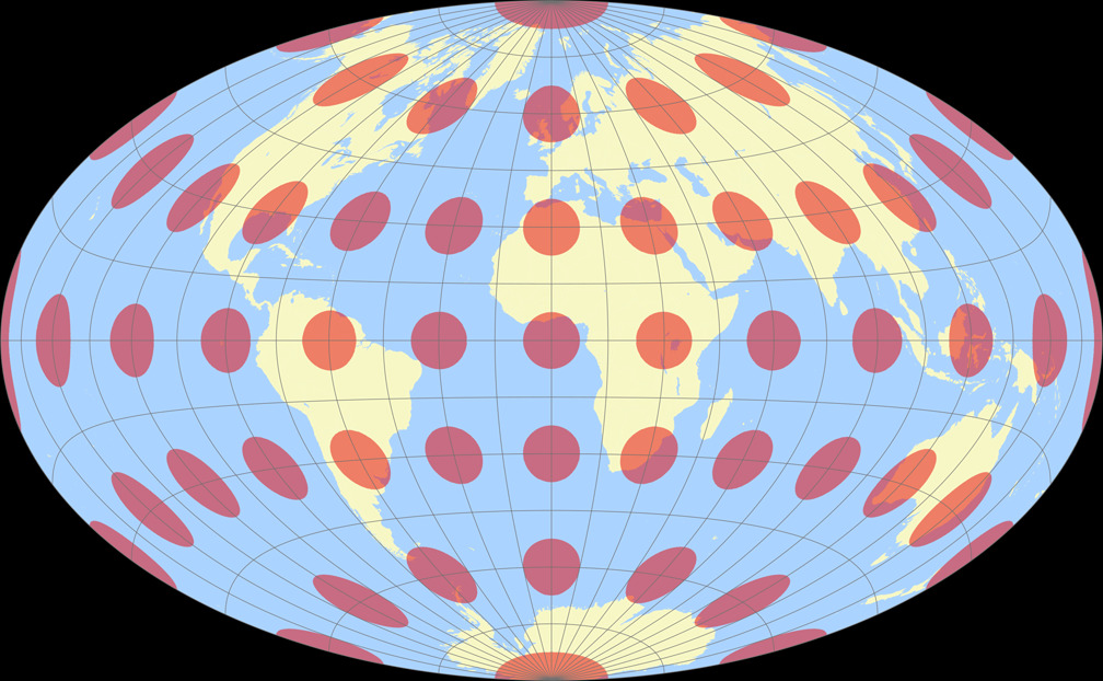Gott Elliptical Tissot Indicatrix