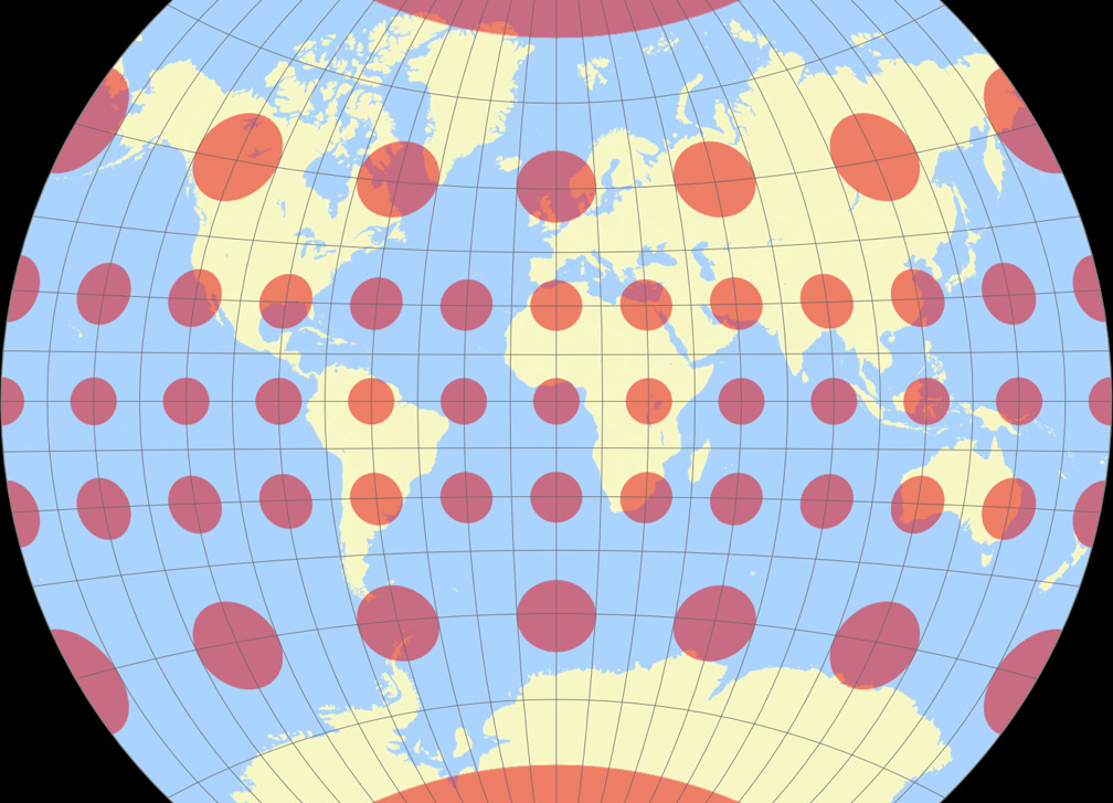 Van der Grinten I (truncated) Tissot Indicatrix